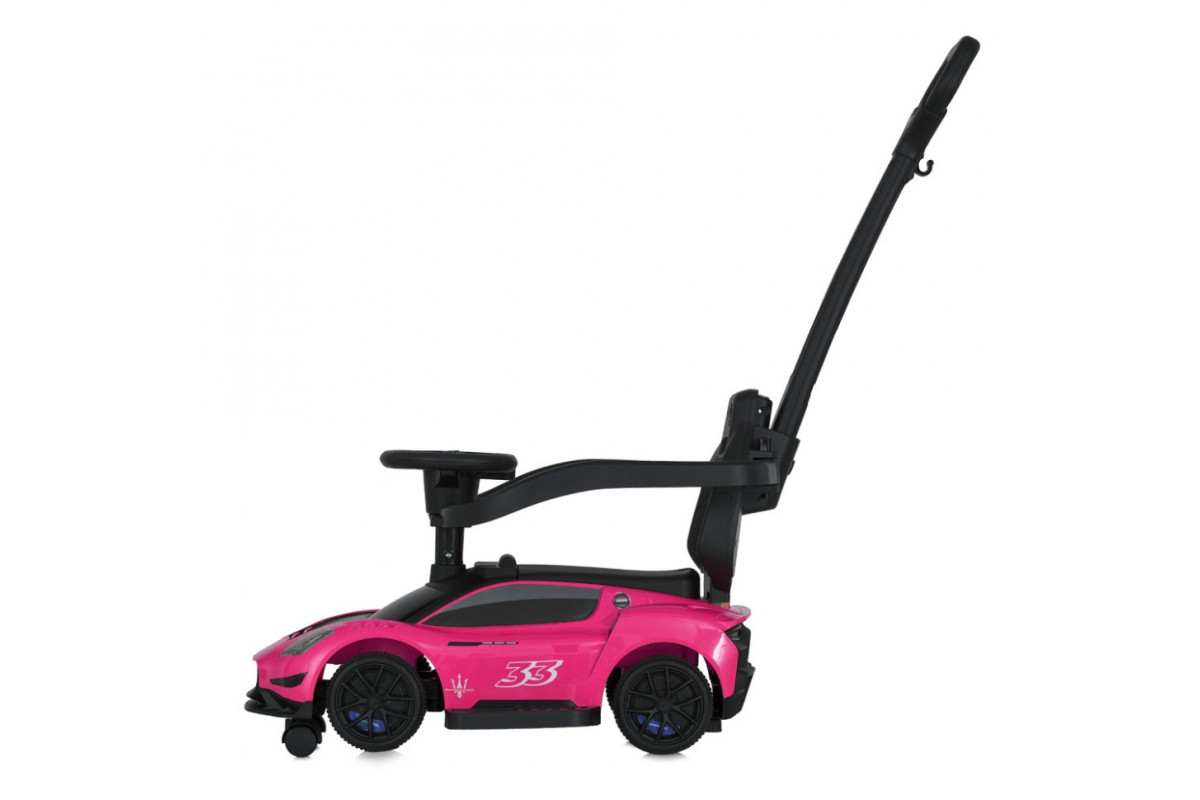 Детская каталка-толокар 2 в 1 M 5106-8 розовй, с родителькой ручкой