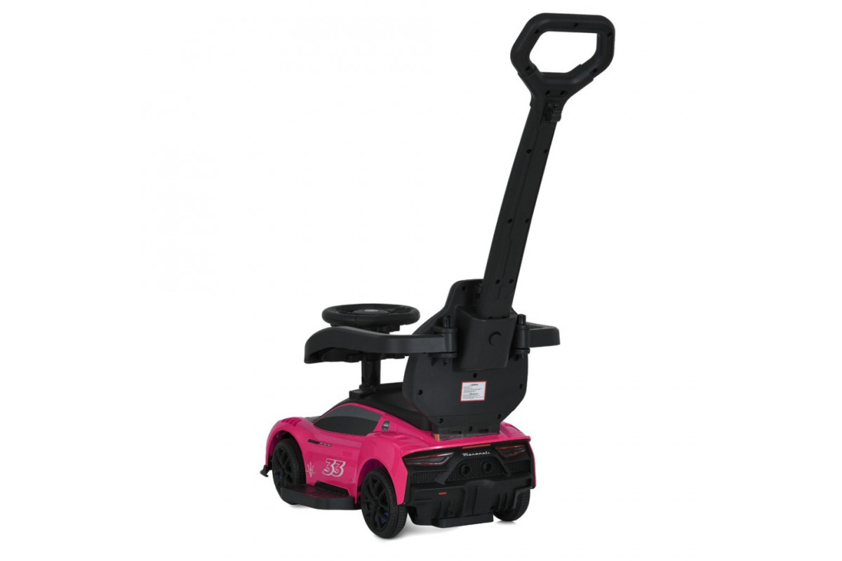 Детская каталка-толокар 2 в 1 M 5106-8 розовй, с родителькой ручкой