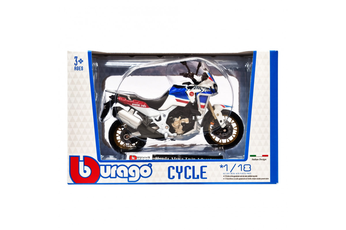 Детская модель Мотоцикла "Honda Africa Twin Adventure" Bburago 18-51030-3 масштаб 1:18