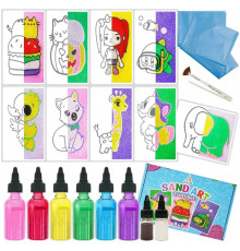 Детский набор для творчества картины из песка 9 в 1 KP-004 на картоне