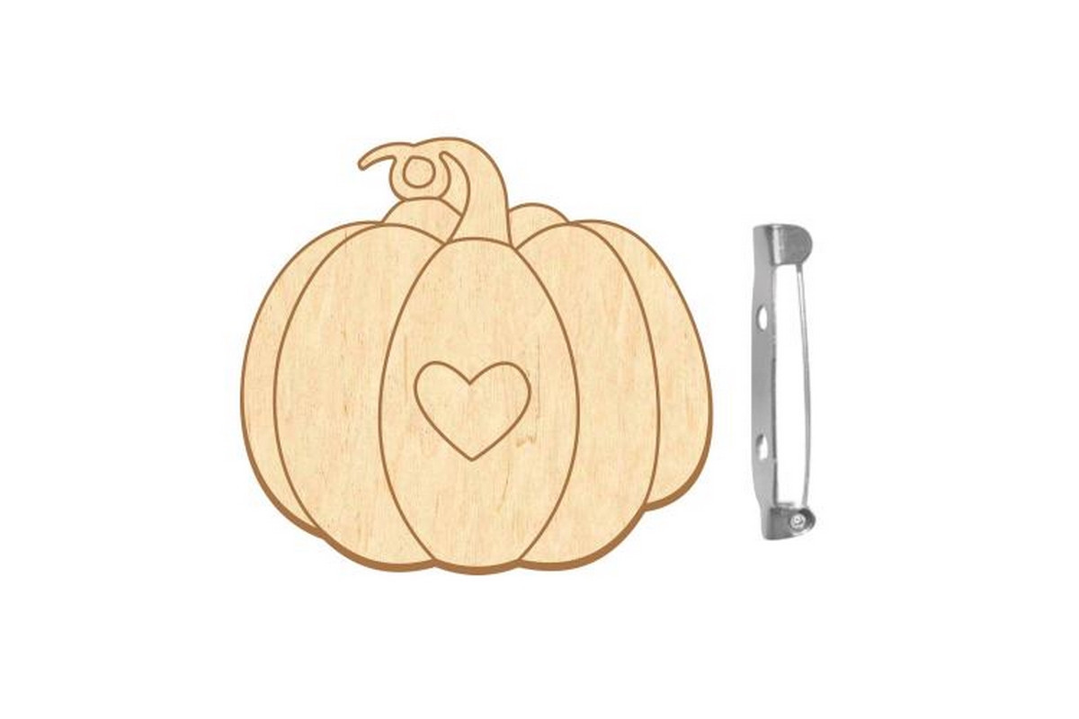 Заготовка броши для раскрашивания "Романтическая тыква" FDZB-100