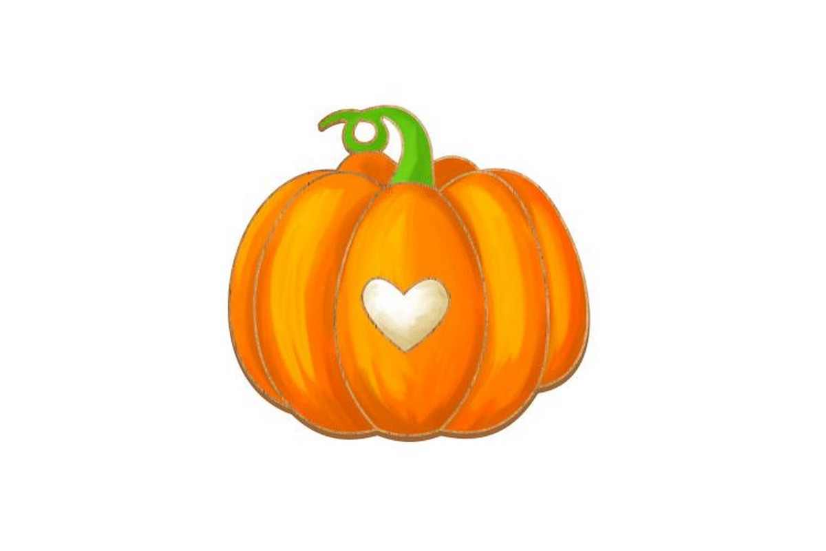 Заготовка броши для раскрашивания "Романтическая тыква" FDZB-100