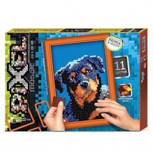 Набір для творчості "Мозаїка Піксель: Ротвейлер" РМ-01-10, 21х29,7 см, рамка в наборі