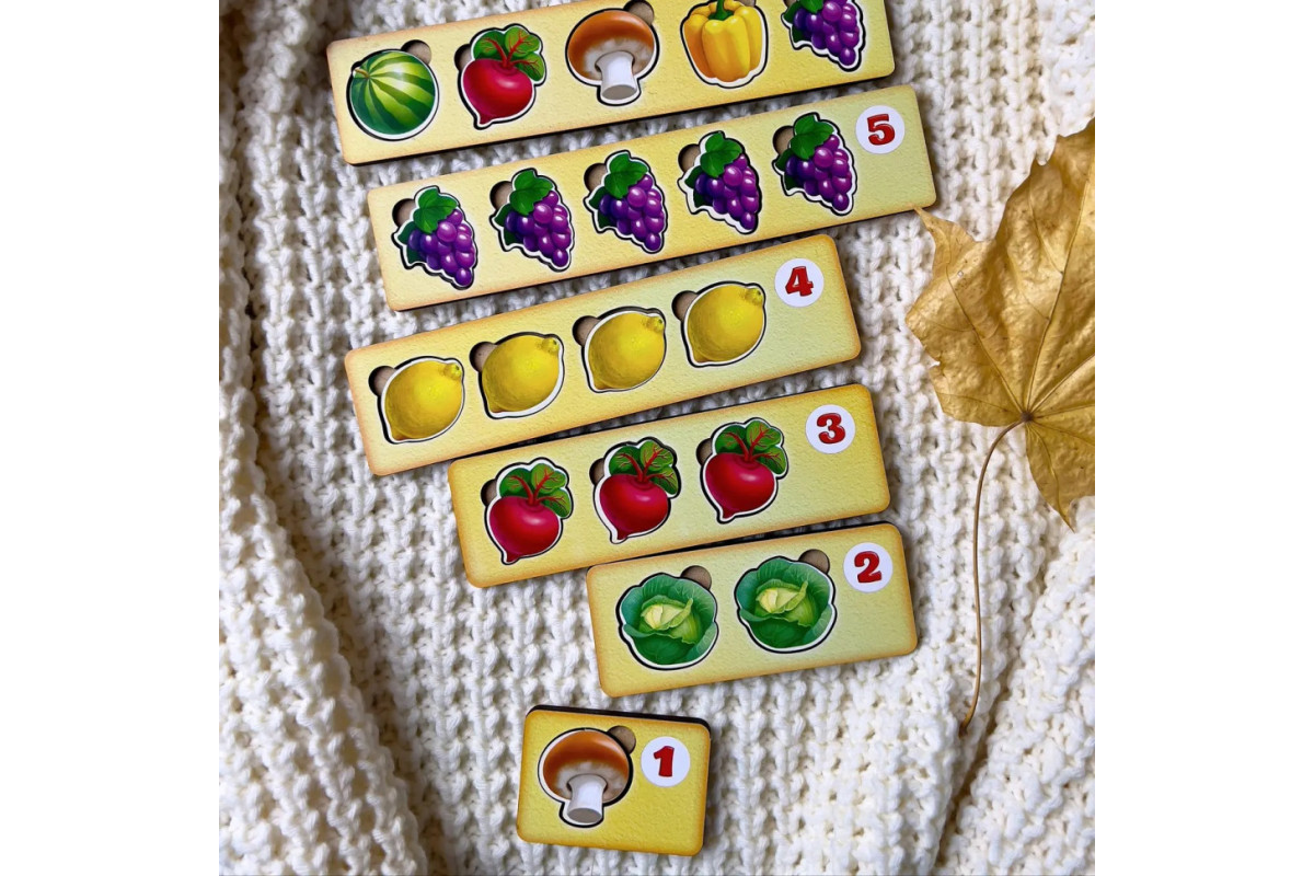 Дерев'яна настільна гра "Рахунок -1" Ubumblebees (ПСД069) PSD069 сортер-комодик