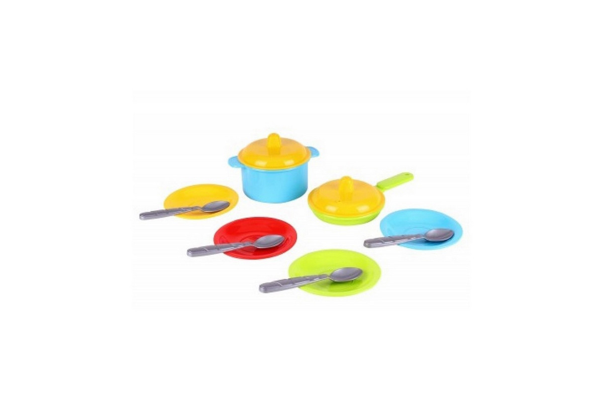 Игровой набор Посуды "Маринка 2" ТехноК" 0694TXK 4 тарелочки со столовыми приборами