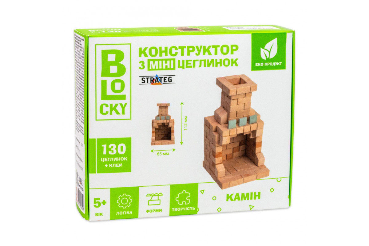 Строительный набор для творчества из мини-кирпичиков BLOCKY Камин 31025, 130 кирпичиков