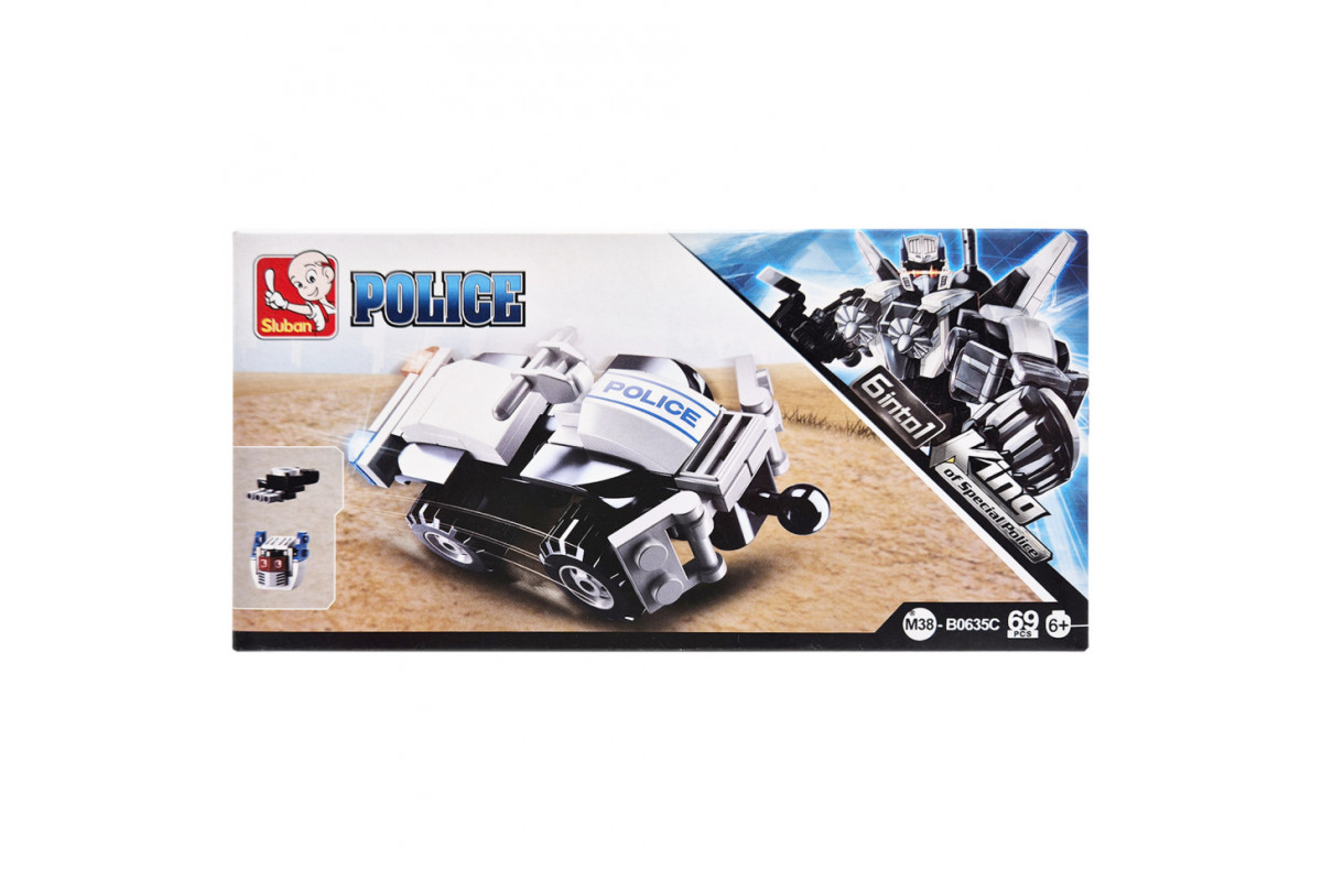Детский конструктор Полицейская серия Police SLUBAN M38-B0635-3, 69 деталей