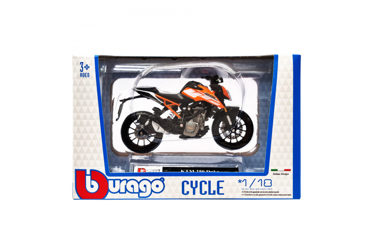 Детская модель Мотоцикла "KTM 250 Duke" Bburago 18-51030-4 масштаб 1:18