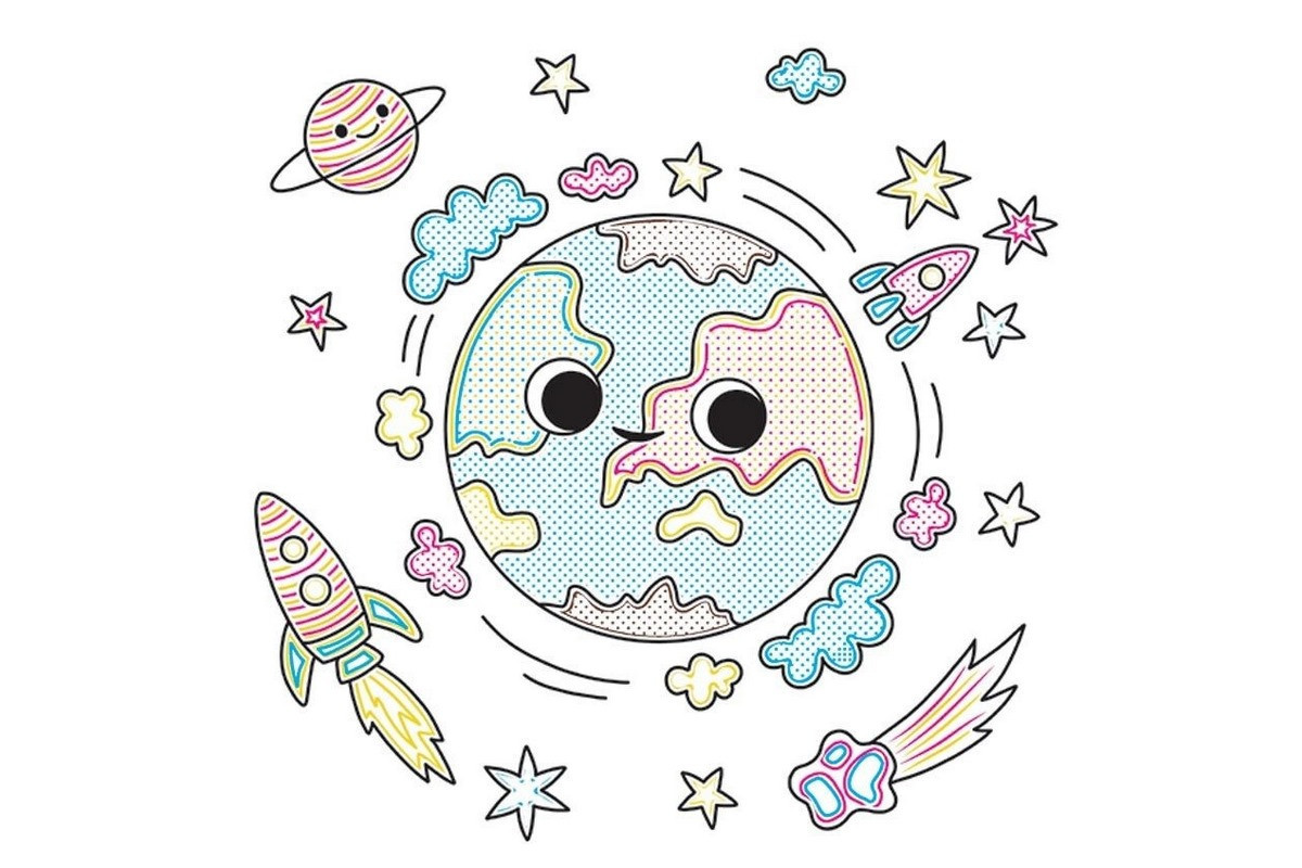 Детская книга-раскраска "В космосе" 1806012, 12 страниц