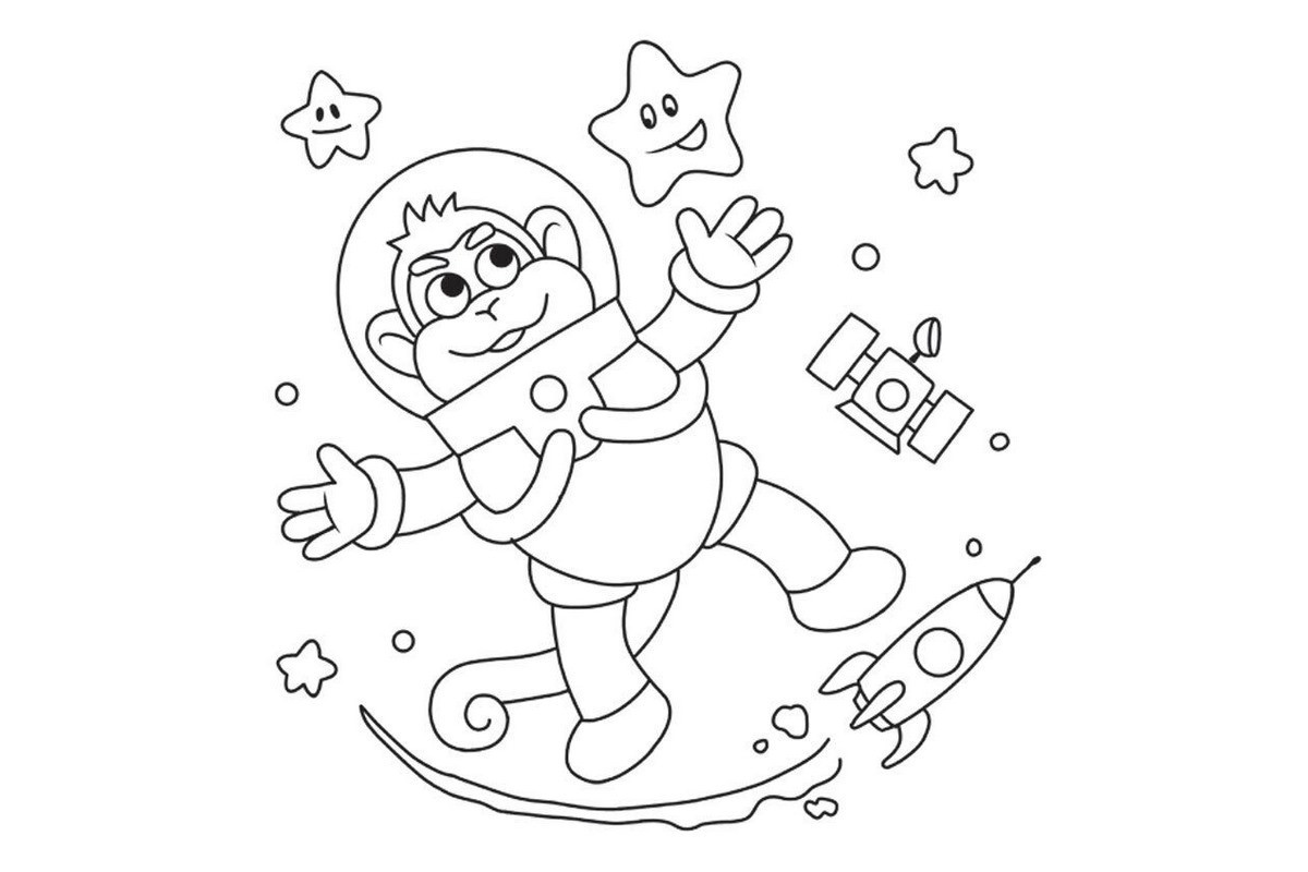 Детская книга-раскраска "В космосе" 1806012, 12 страниц