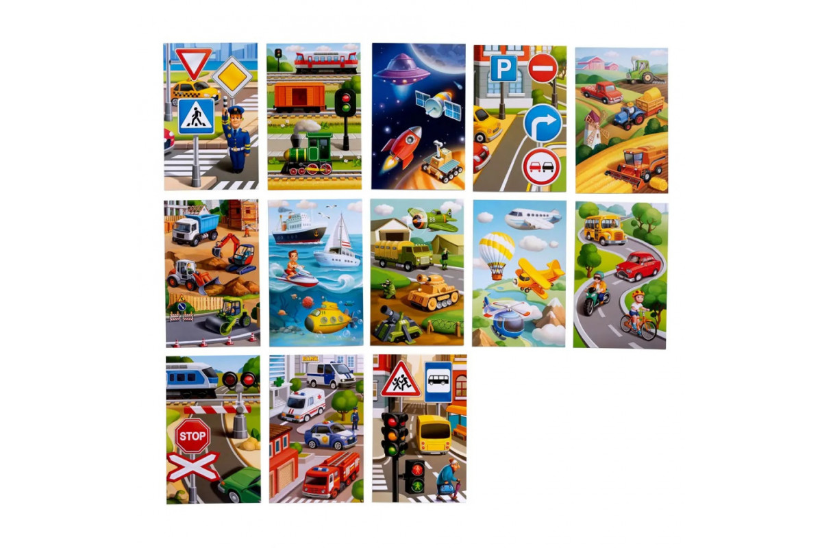 Настільна розвиваюча гра "Лото: транспорт" Ubumblebees (ПСФ082) PSF082, 52 фігурні фішки