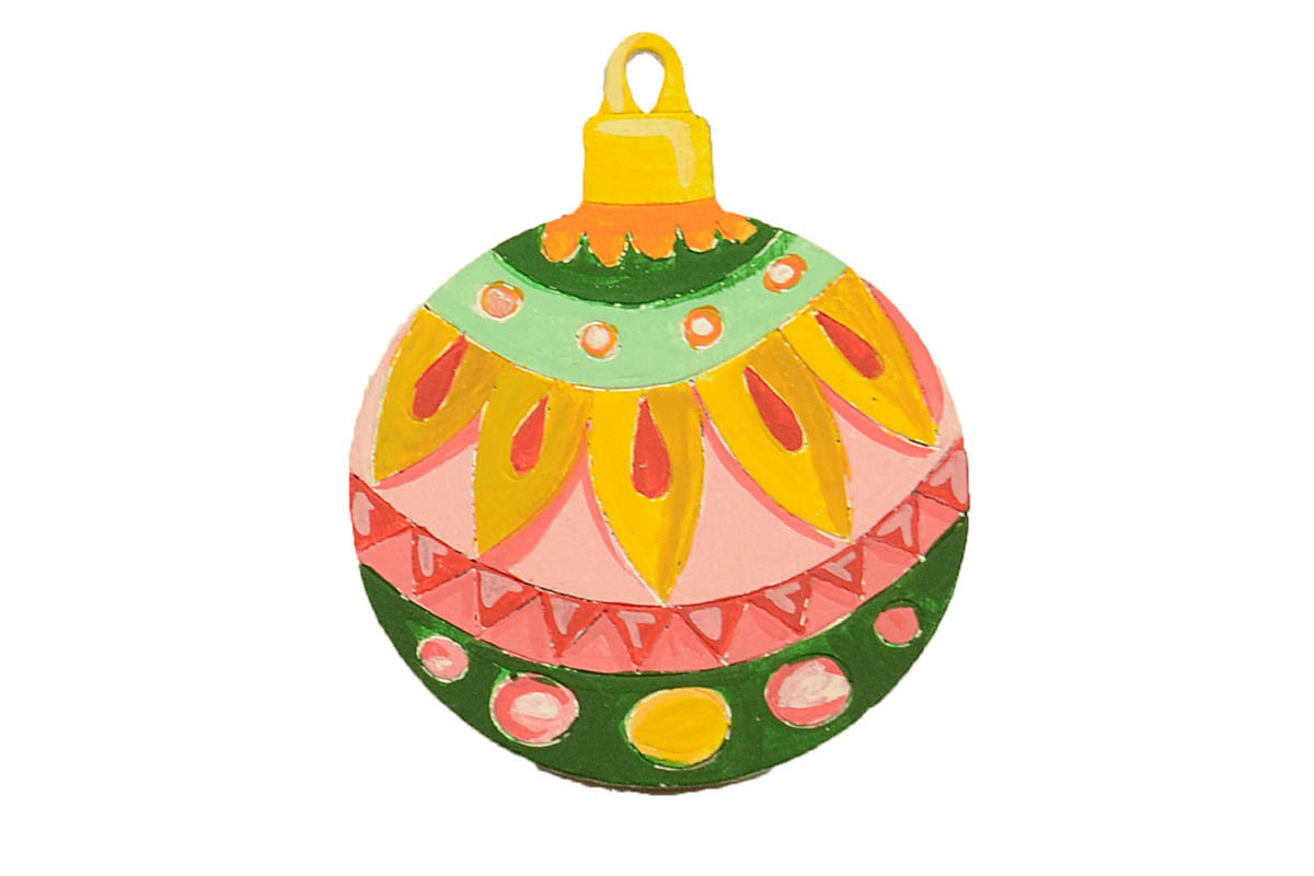 Набор для творчества новогодний Роспись акриловыми красками "Шар и елка" Умняшка НГ-002/4