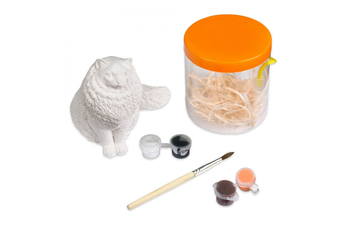 Дитячий набір для творчості розмальовка гіпсової фігурки "Котик" 30943