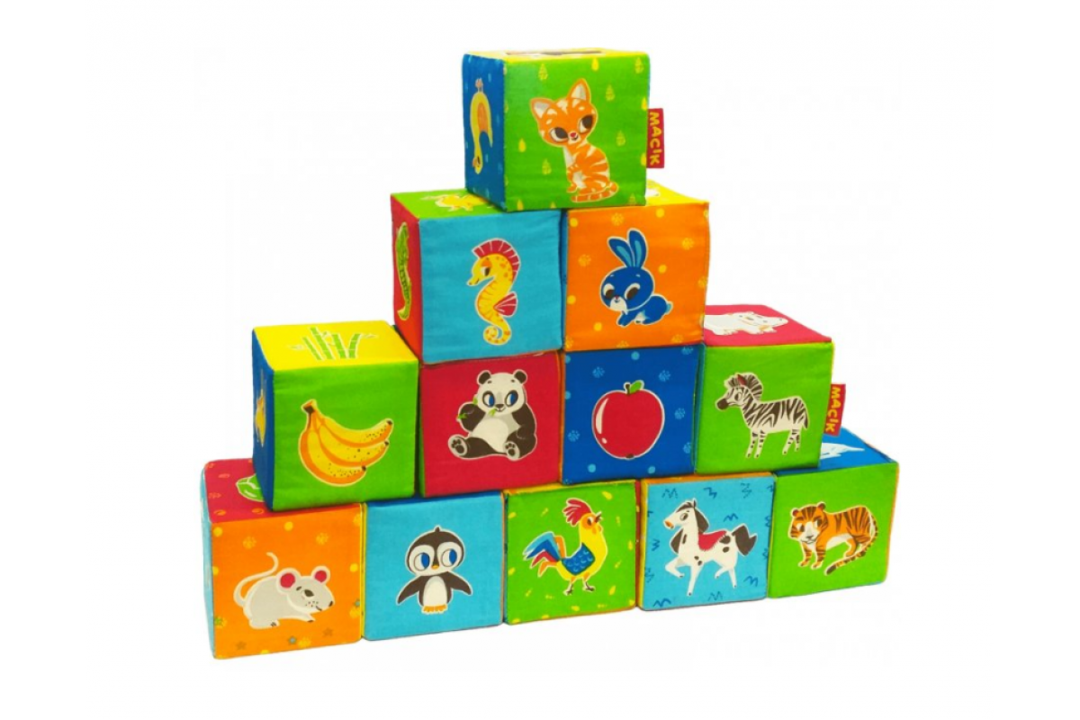 Набор мягких кубиков "Животные" МС 090601-04