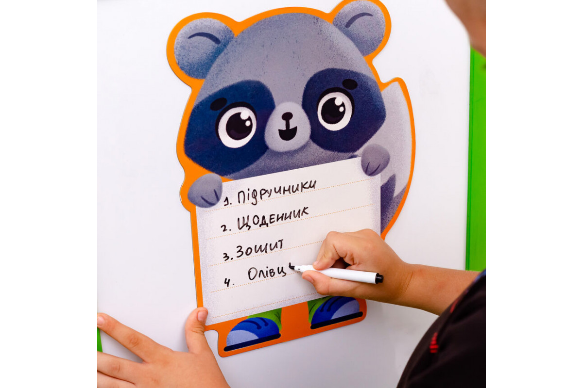 Магнитная доска "Енот" с маркером Vladi Toys VT3601-20 (укр.)