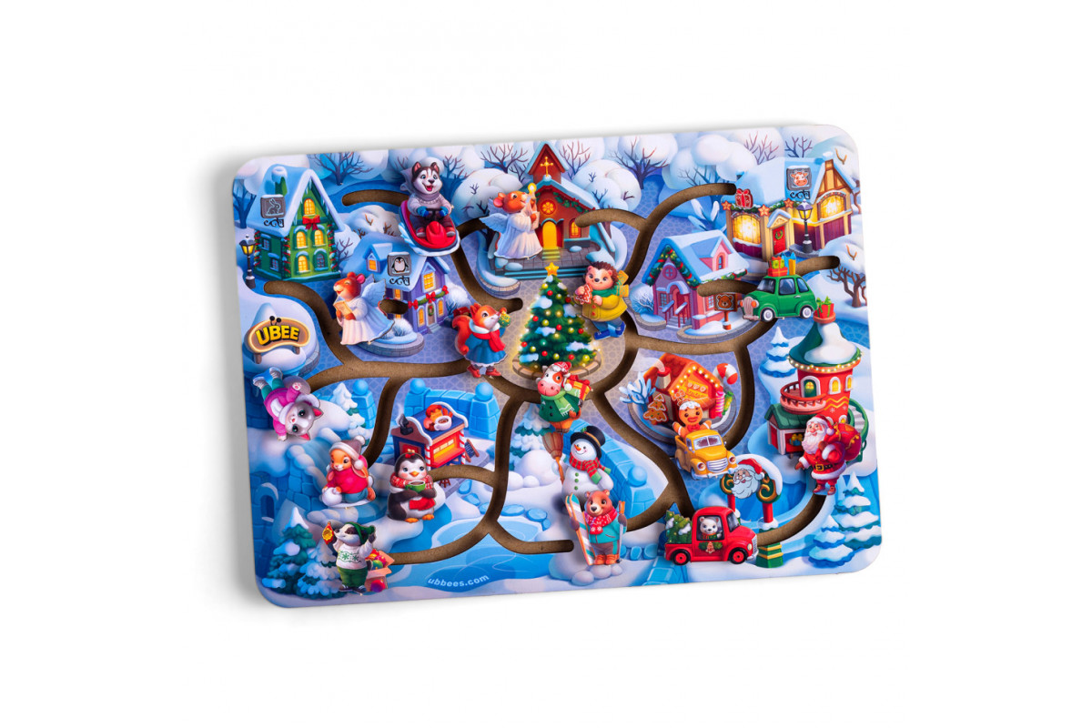 Развивающий "Новогодний лабиринт" (ПСД232) PSD232 деревянный
