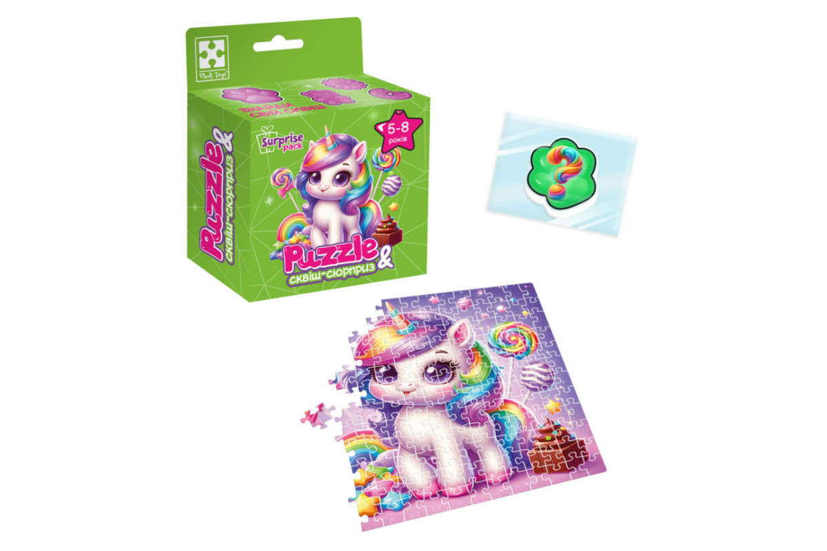 Детские пазлы с сюрпризом "Единорожка"2 VT8030-02, 180 деталей