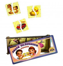 Настольная развивающая игра-пазл "Игрушки" Ubumblebees (ПСФ070) PSF070, 12 картинок-половинок