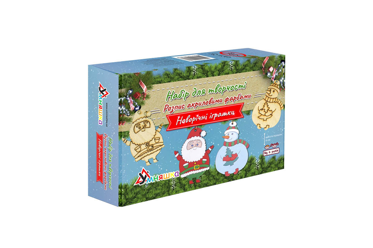 Набор для творчества новогодний Роспись акриловыми красками "Святой Николай и Снеговик" Умняшка НГ-022/1