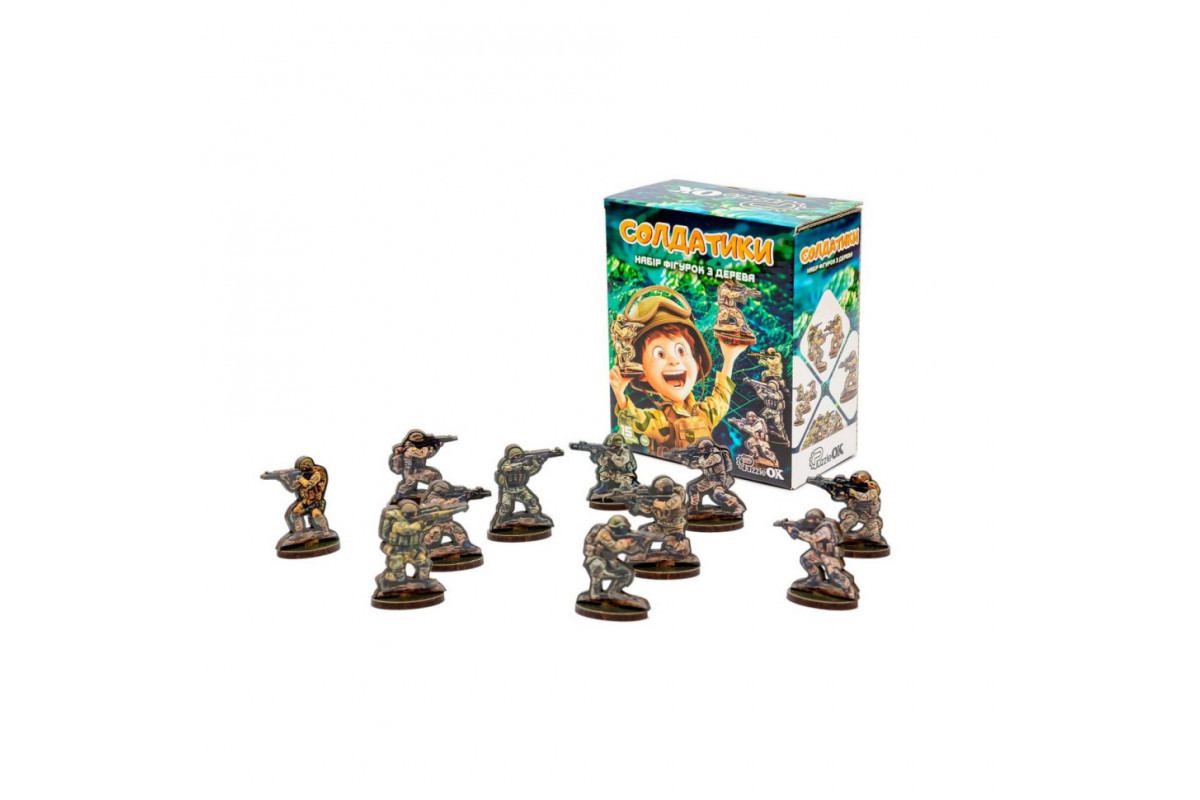 Набір дерев'яних фігурок "Солдатики" Puz-22933, 15 фігурок