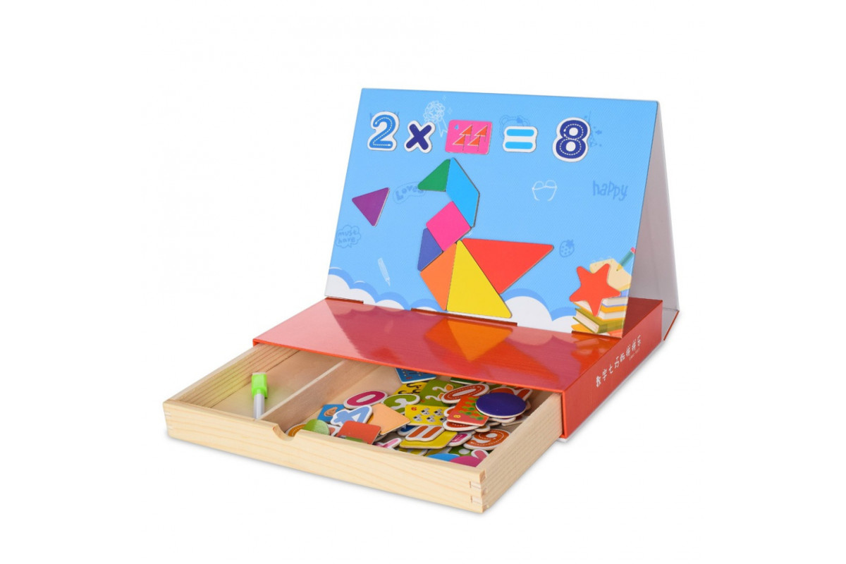 Деревянная развивающая игрушка Дощечка MD 1852-2 магнитная для рисования