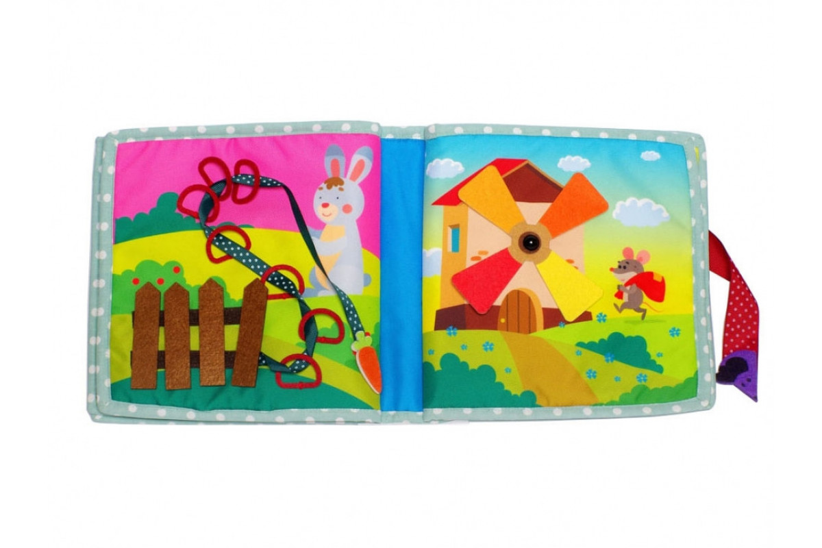 Текстильная развивающая книга для малышей Bambini "Котенок" 403648