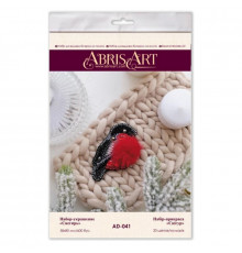 Набор для вышивания бисером украшения "Снегирь" AD-041 на натуральном холсте