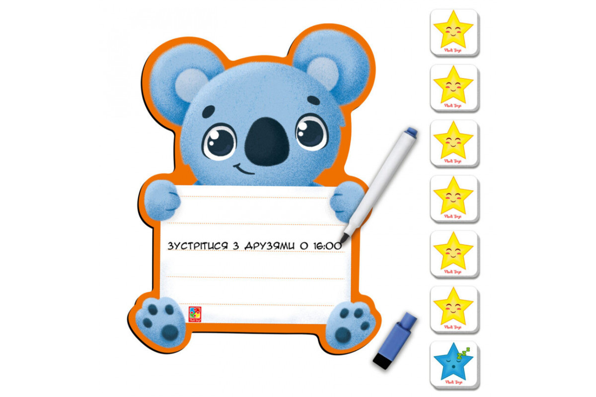 Магнитная доска "Коала" с маркером Vladi Toys VT3601-23 (укр.)