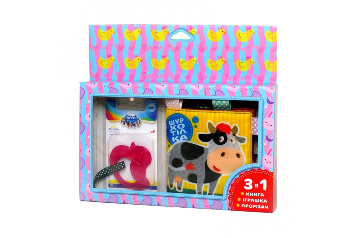 Мягкая книжка-шуршалка "Коровка" Книжковий хмарочос 403754 с прорезывателем                                                                        