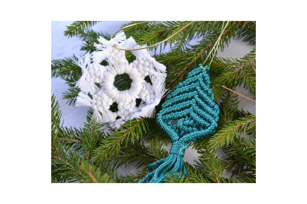 Набор для творчества Макраме "Игрушки на елку" Умняшка М-005 набор для 2 игрушек