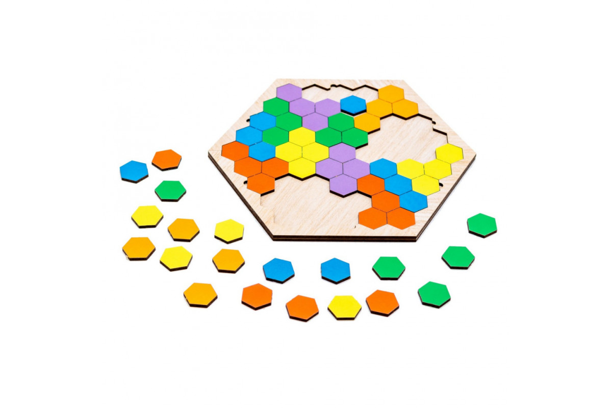 Настольная развивающая игра-пазл "Шестиугольник" Арт-22079, 20 элементов