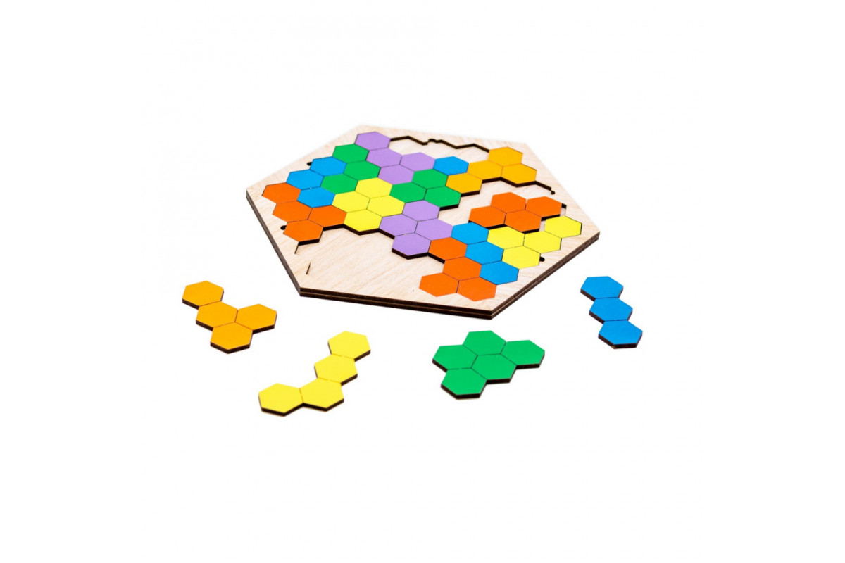 Настольная развивающая игра-пазл "Шестиугольник" Арт-22079, 20 элементов
