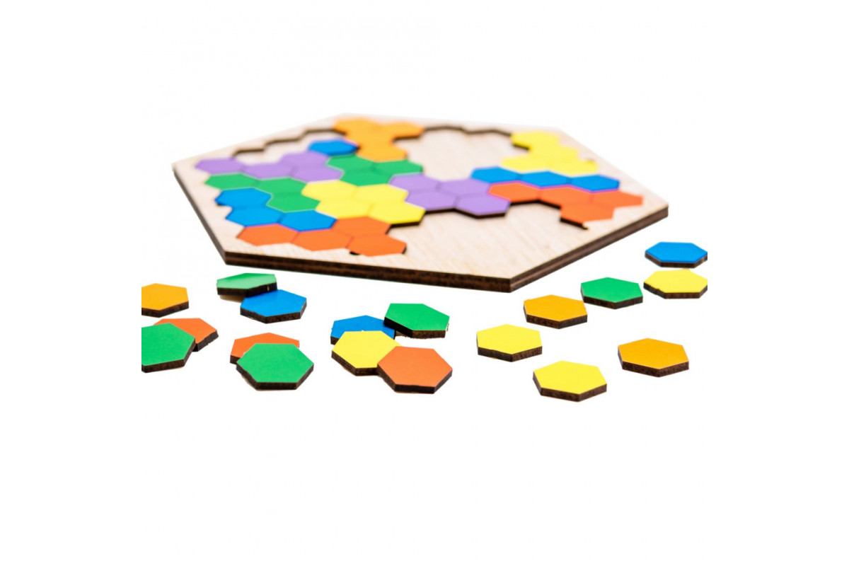 Настольная развивающая игра-пазл "Шестиугольник" Арт-22079, 20 элементов