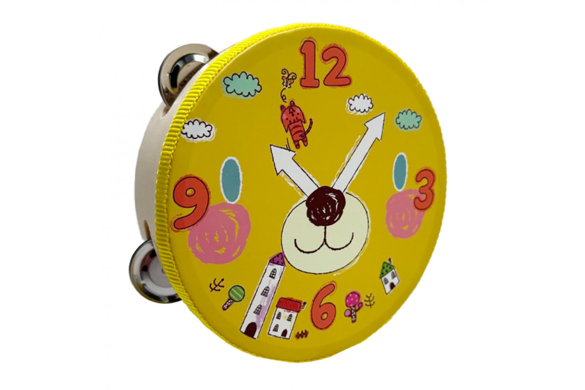 Дерев'яна іграшка Бубен "Годинник" MD 0367-53 діаметр 15 см