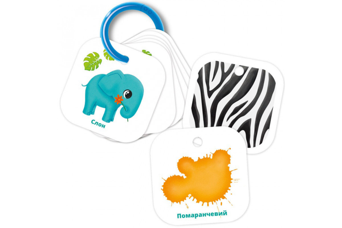 Детские обучающие карточки на кольце "Цвета. Животные" VT2000-01