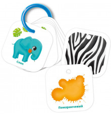Детские обучающие карточки на кольце "Цвета. Животные" VT2000-01