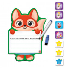 Магнитная доска "Лисица" с маркером Vladi Toys VT3601-21 (укр.)