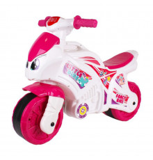 Каталка-беговел "Мотоцикл" ТехноК 6368TXK Бело-розовый музыкальный