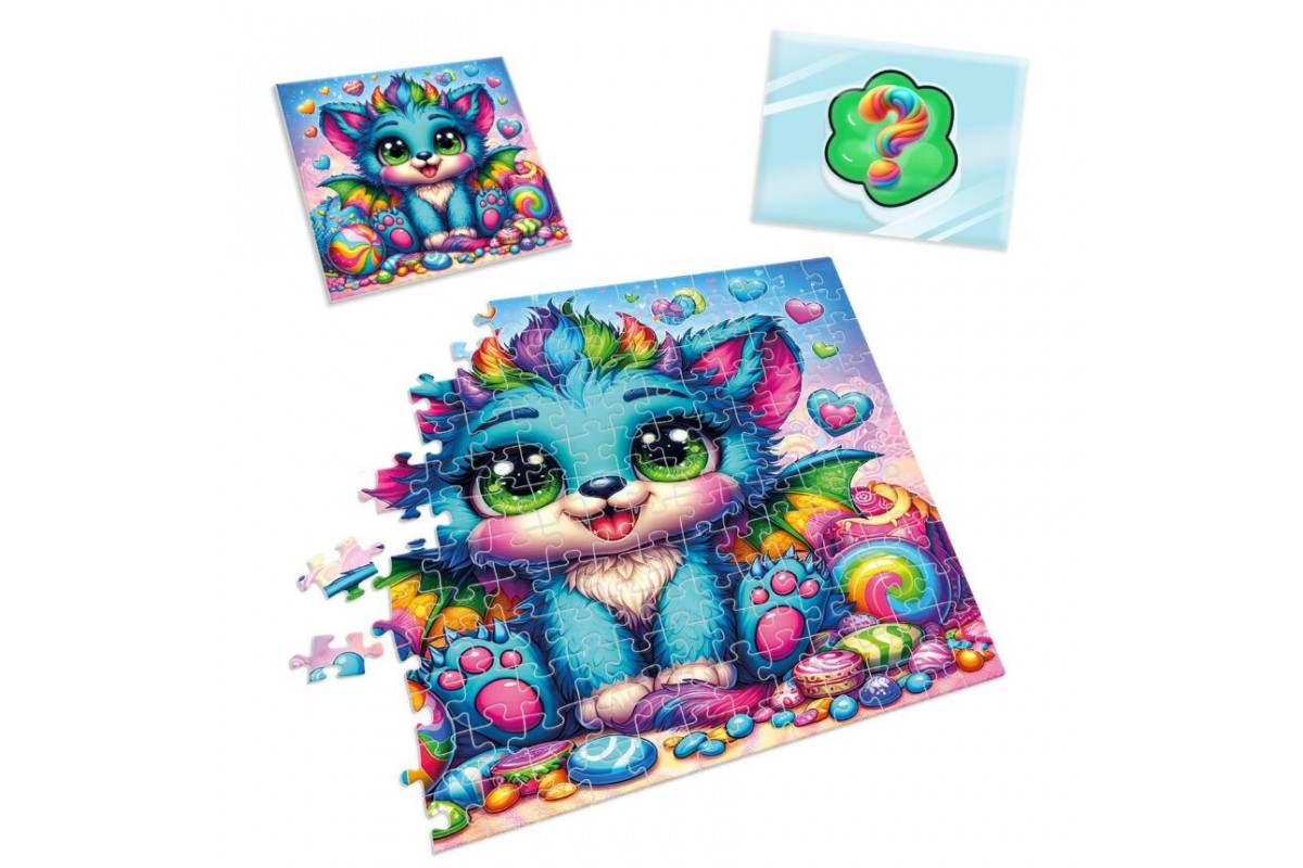 Детские пазлы с сюрпризом "Бирюзовый дракончик" VT8030-04, 180 деталей