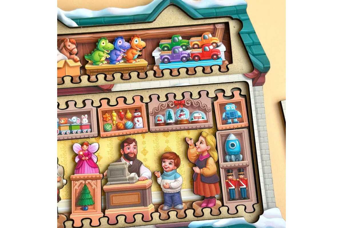 Двухслойный пазл-вкладыш "Магазин игрушек" PSD304 (ПСД304)