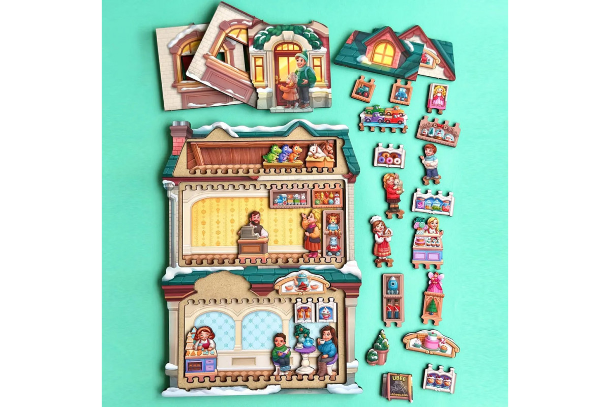 Двухслойный пазл-вкладыш "Магазин игрушек" PSD304 (ПСД304)