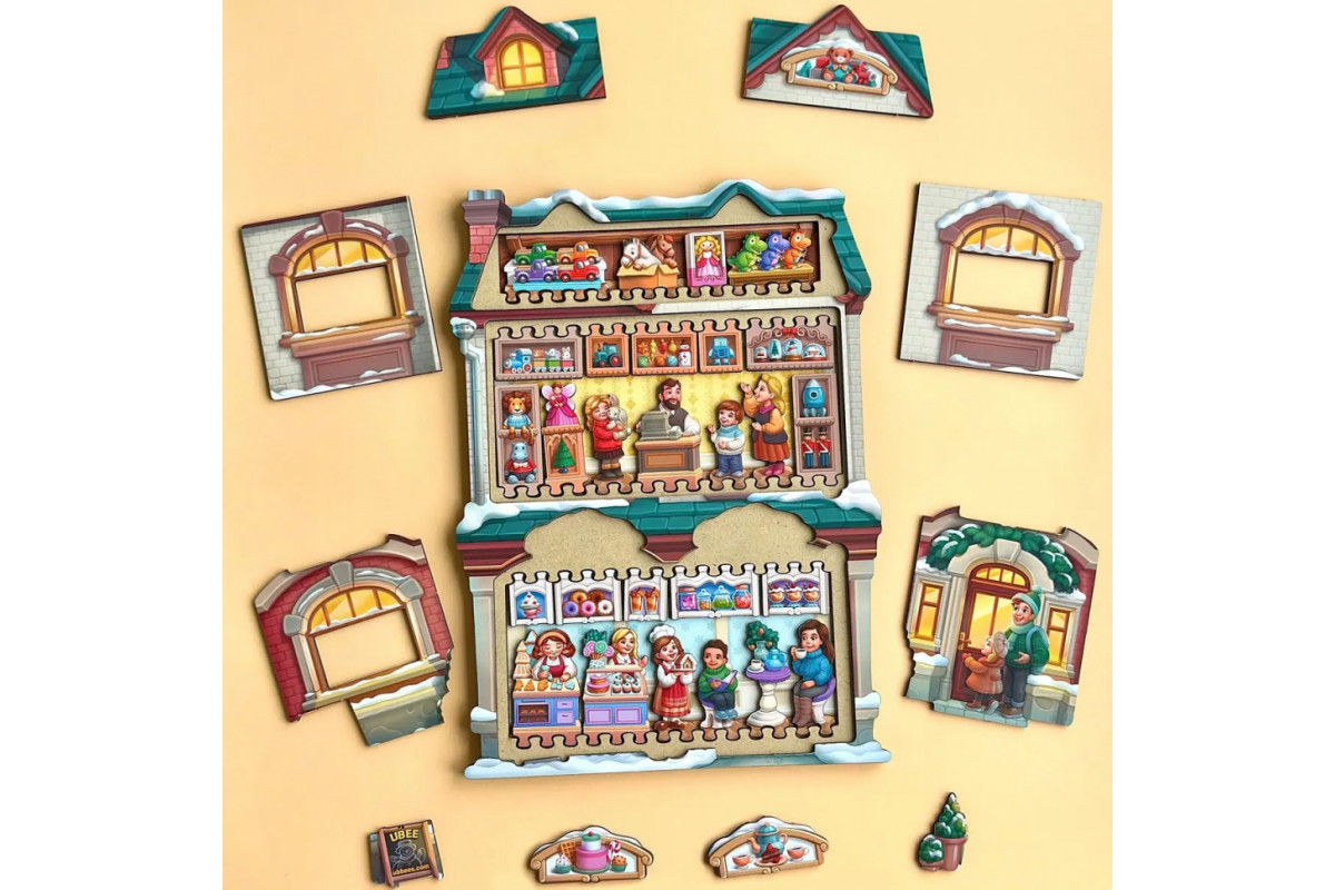 Двухслойный пазл-вкладыш "Магазин игрушек" PSD304 (ПСД304)