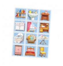 Настольная развивающая игра-пазл "Мебель" Ubumblebees (ПСФ072) PSF072, 12 картинок-половинок
