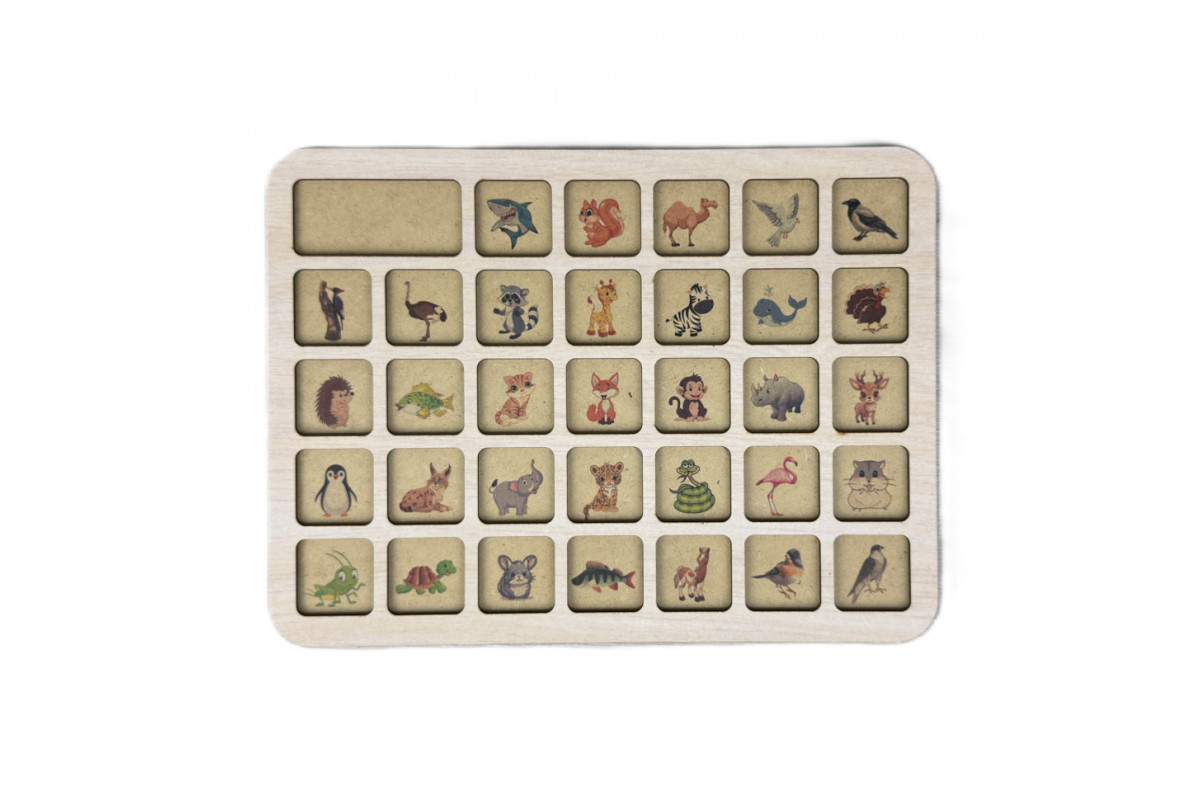Деревянный пазл-вкладыш "Зверушки" 3240-04-001 размер 33х25 см