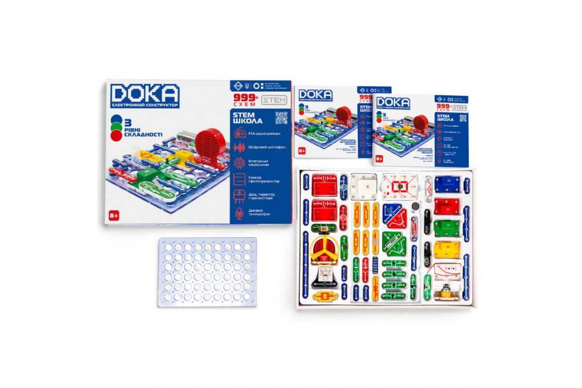 Электронный конструктор "999+ Схема школа" DOKA D70708 звук