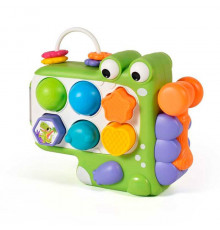 Сортер "Динозавр" QX-91210E, фигуры 6шт (4шт-погремушка, 2шт-шарики), молоточек