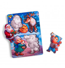 Розвиваючий пазл-вкладиш "Новорічний-2" (ПСД224) PSD224 з фоном