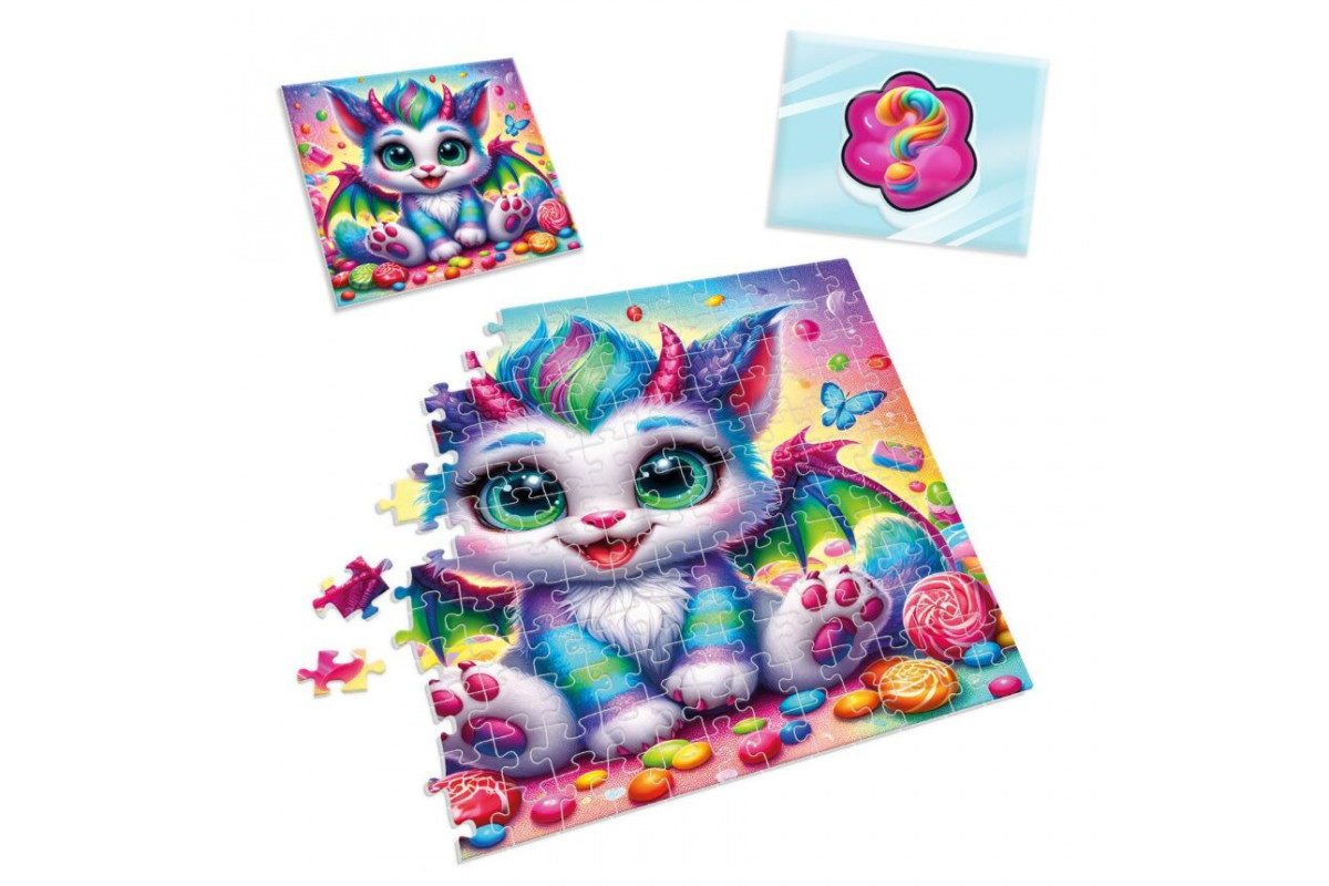 Детские пазлы с сюрпризом "Цветной дракончик" VT8030-05, 180 деталей