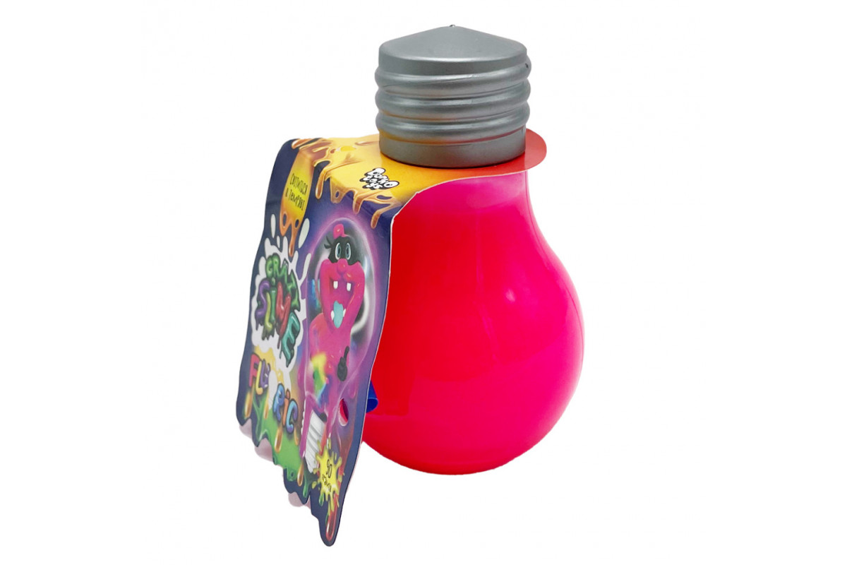 Вязкая масса лампочка Fluoric "Crazy Slime" SLM-07-01U светится в темноте Розовый
