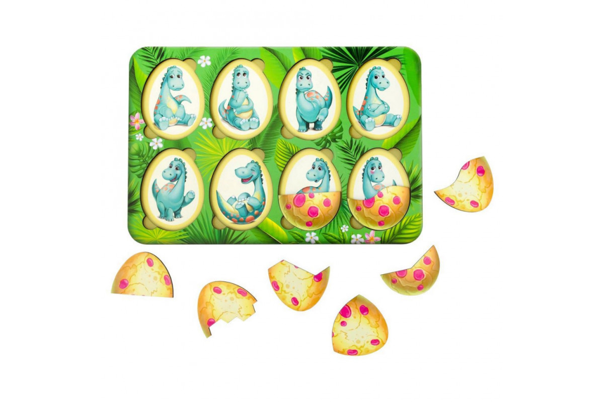 Дерев'яний пазл-вкладиш "Емоції Динозавриків" Ubumblebees (ПСД041) PSD041, 8 яєць